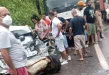 Pai e mãe morrem em grave acidente na BR-381 e filho é levado de helicóptero para BH