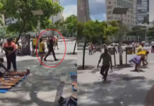 Homem joga notas de até R$ 50 na Praça Sete, em BH