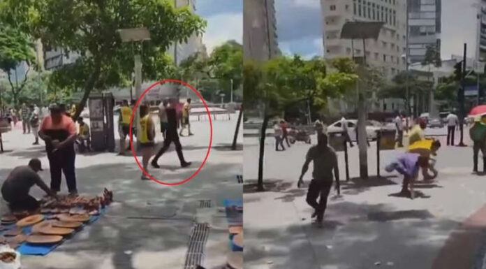 Homem joga notas de até R$ 50 na Praça Sete, em BH