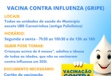 Vacina contra influenza é disponibilizada em 10 postos de saúde