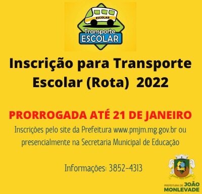 Inscrições para o Transporte Escolar em João Monlevade são prorrogadas até sexta-feira