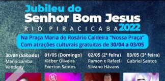 Programação da Festa do Senhor Bom Jesus em Rio Piracicaba