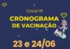 Programação da vacinação contra a Covid dos dias 23 e 24 de junho