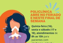 Policlínica vai funcionar neste feriado e final de semana para atendimentos de síndromes gripais