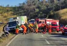 Três pessoas morrem em grave acidente na BR-381, no trevo de Ravena, em Sabará