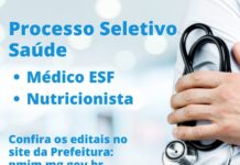 Prefeitura de João Monlevade contrata médico ESF e nutricionista